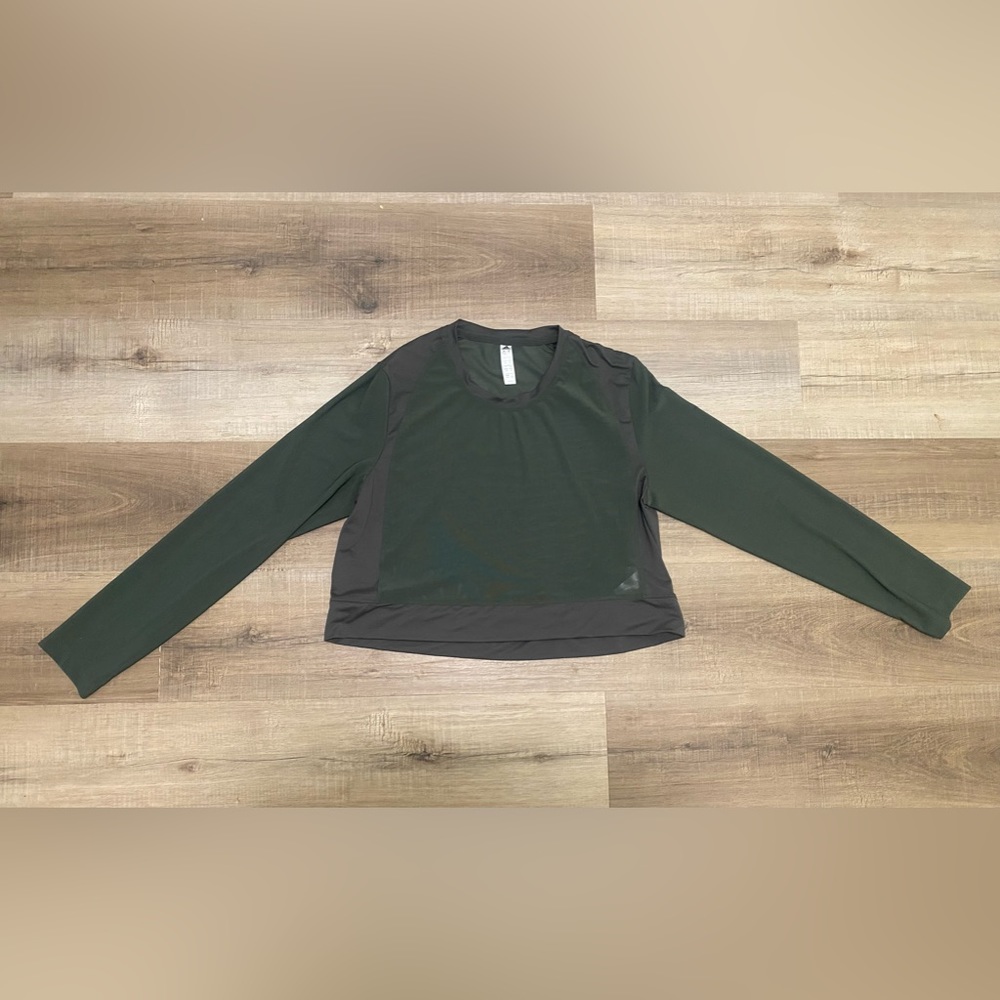 Adidas mesh long sleeve crop top